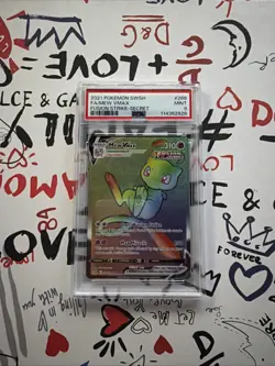 Pokemon TCG SW&SH Fusion Strike Mew VMAX 268/264 Secret Rainbow Rare PSA 9 MINT - Image 1
