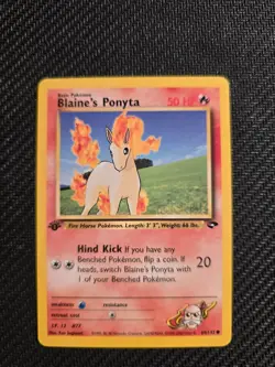 Pokemon Vintage 1st Edition Blaine's Ponyta 64/132 Gym Challenge - Image 1