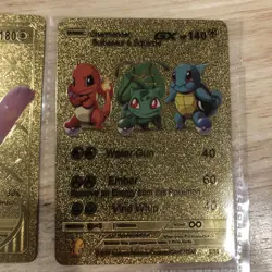 Pokemon Charmander, Bulbasaur & Squirtle Gold Foil - Image 2