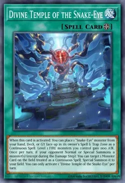 Divine Temple of the Snake-Eye Prismatic Secret Rare MP24-EN123 Yu-Gi-Oh TCG - Image 1