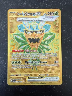 Teal Mask Ogerpon ex 221/167 Sv06: Twilight Masquerade Holo Pokemon Card Gold NM - Image 1