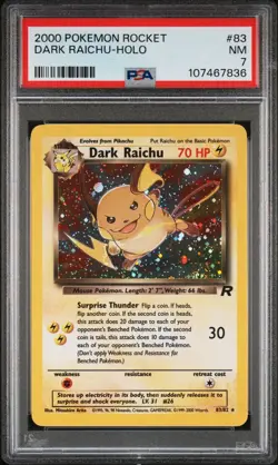 Dark Raichu Holo - Team Rocket 83/82 - PSA 7 NM - WOTC Vintage Pokemon Card - Image 1