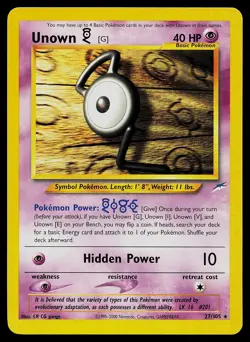 Pokemon Card - Unown [G] Neo Destiny 27/105 Rare Non Holo - Image 1