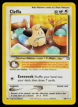 Pokemon Card - Cleffa Neo Genesis 20/111 Rare Non Holo - Image 1