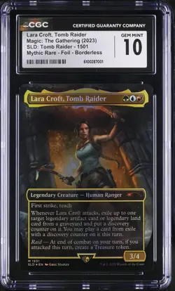 LARA CROFT, TOMB RAIDER Secret Lair Foil Mythic CGC 10 MTG [Nostalgium] - Image 1