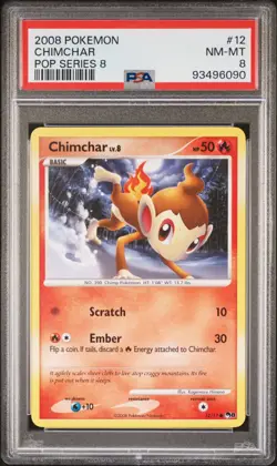 Pokemon Pop Series 8 Chimchar PSA 8 NM-Mint - Image 1