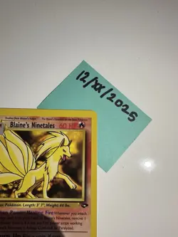 Blaine's Ninetales 21/132, Gym Challenge, Pokemon TCG, Unlimited 2000, WOTC, NM - Image 4