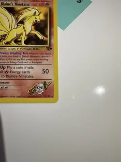 Blaine's Ninetales 21/132, Gym Challenge, Pokemon TCG, Unlimited 2000, WOTC, NM - Image 5