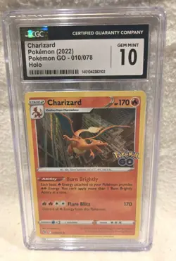 Charizard 010/078 Pokemon GO Reverse Holo CGC Gem Mint 10 - Image 1