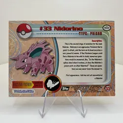 Nidorino #33 Textured Holo Foil, Vintage 1999 Topps Pokemon TV Animation Edition - Image 2