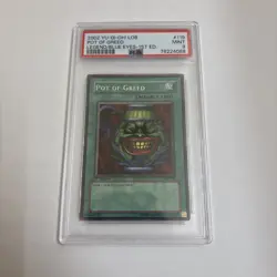 Yugioh POT OF GREED LOB-119 1st Edition MINT PSA 9 Rare - Image 1