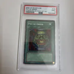 Yugioh POT OF GREED LOB-119 1st Edition MINT PSA 9 Rare - Image 2