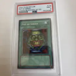 Yugioh POT OF GREED LOB-119 1st Edition MINT PSA 9 Rare - Image 3