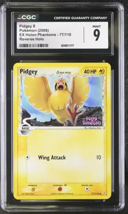 CGC 9 Pidgey 2006 EX Holon Phantoms 77/110 Reverse Holo STAMPED Pokemon Card - Image 1