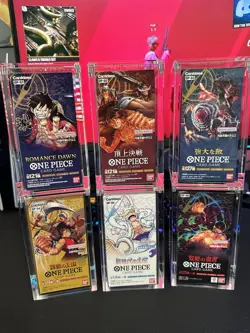One Piece TCG Card OP(01-06) Japanese Sealed Booster Box Lot w/Acylic Cases - Image 1