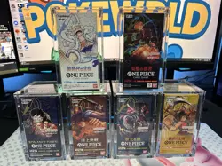One Piece TCG Card OP(01-06) Japanese Sealed Booster Box Lot w/Acylic Cases - Image 2