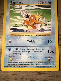 Magikarp 35/102 Shadowless Base Set Pokemon Card 1999 WOTC MP Vintage TCG - Image 4