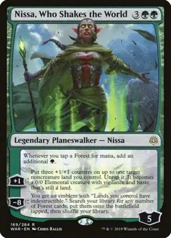 Magic The Gathering MTG NISSA, WHO SHAKES THE WORLD War of the Spark NM - Image 1
