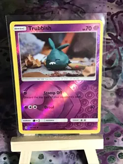REVERSE HOLO Trubbish 50/145 NM - Yuka Morii Clay Guardians Rising Pokemon Card - Image 1