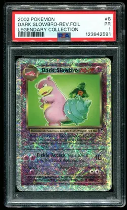 PSA 1 Dark Slowbrow Reverse Holo Legendary Collection 2002 Pokemon Card #8 - Image 1
