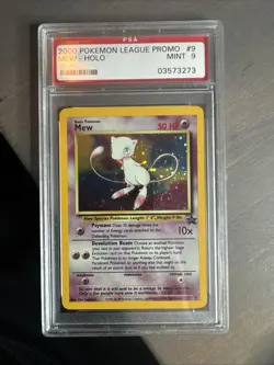 Pokemon League Mew Holo Black Star Promo Card #9 PSA 9-2000 Vintage - Image 1