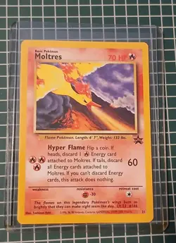 Moltres Black Star Promo 21 Pokemon TCG WOTC 2000 Vintage Pokemon Aoki Error - Image 1