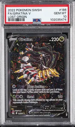 2022 POKEMON SWORD & SHIELD LOST ORIGIN #186 FULL ART/GIRATINA V PSA 10 - Image 1