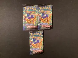 Pokemon TCG Crown Zenith Sealed Booster Pack x3 - Image 1
