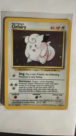 1999 Pokemon Base Set Unlimited #5 Clefairy-Holo - Image 1