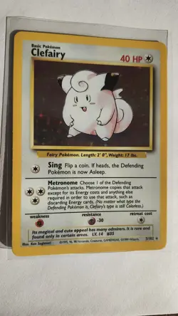 1999 Pokemon Base Set Unlimited #5 Clefairy-Holo - Image 2
