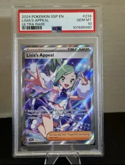2024 Pokemon Surging Sparks #234 Lisia's Appeal Ultra Rare PSA 10 - Image 1