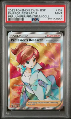 PSA 9 - Pokemon PROFESSOR'S RESEARCH (JUNIPER) - SWSH 152 - Black Star Promo - Image 1
