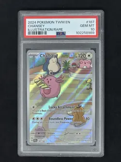 Pokemon 2024 Chansey 187/167 IR Twilight Masquerade GEM MINT PSA 10 - Image 3