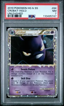 2010 POKEMON UNLEASHED CROBAT PRIME #84 ULTRA RARE HOLO PSA 7 NM #110495747 - Image 1