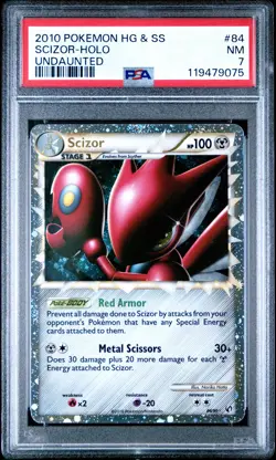 2010 POKEMON UNDAUNTED SCIZOR PRIME #84 ULTRA RARE PSA 7 NM #119479075 - Image 1