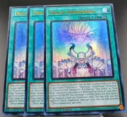 3x Yugioh Draco Awakening DOOD-EN064 Ultra Rare 1st Edition NM - Image 1