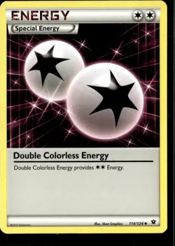 Double Colorless Energy 114/124 Fates Collide Non Holo Uncommon 2 Card Lot LP - Image 1