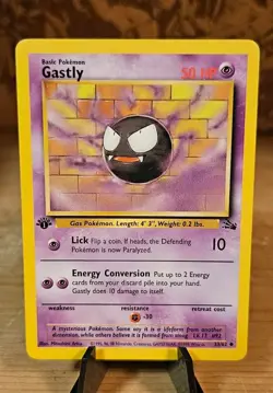1999 Pokemon TCG Fossil Set Gastly 1st Edition Uncommon Card 33/62 WOTC LP/MP - Image 1