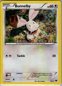 Bunnelby - 10/12 Holo McDonald's Promos 2014 - Pokemon Card - NM - Image 1