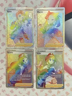 Pokemon TCG Lot Of 4 Secret Rare Rainbow Trainer Cards Marnie,Sonia,Serena,Irida - Image 2