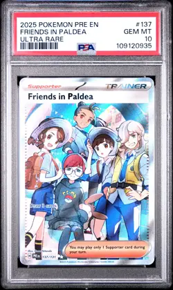 2025 POKEMON PRE EN-PRISMATIC EVOLUTIONS ULTRA RARE FRIENDS IN PALDEA PSA 10 - Image 1