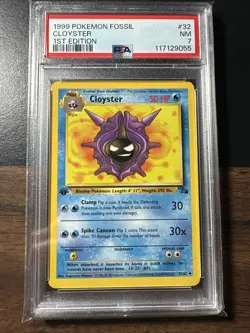 1999 Pokemon Fossil 1st First Edition Cloyster 32/62 Non Holo PSA 7 NM - Image 1
