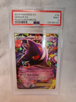 Pokemon TCG Gengar EX 2014 XY Phantom Forces #34 PSA 9 MINT - Image 1