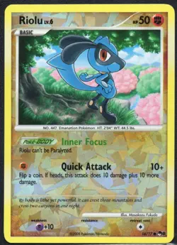 🐕Riolu Lv. 6 Cracked Ice Holo 16/17 Pokemon Pop Series 8 TCG (LP) - Image 1