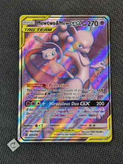 Mewtwo & Mew GX 222/236 Full Art Ultra Rare Tag Team Pokemon TCG NM - Image 1