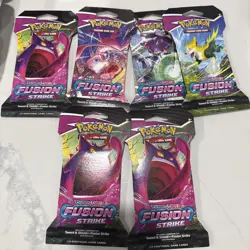 Pokemon Sword & Shield: Fusion Strike Sleeved Booster Packs SEALED Lot of 6 art - Image 1