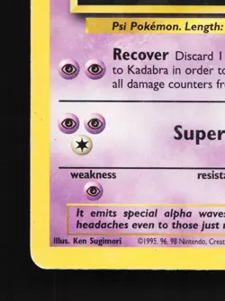 Kadabra 46/130 Base Set 2 HP Pokemon Card TCG - Image 2