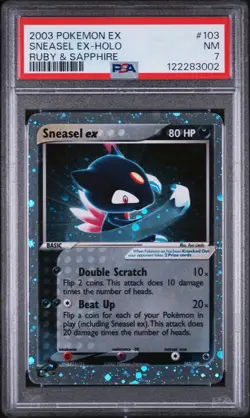 2003 Pokemon Sneasel Holographic Card 103/109 EX Ruby & Sapphire - Image 1