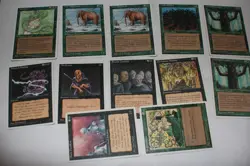 MTG 12x 4th edition green & black magic card lot MP - Image 1