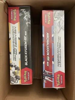 Sealed New Pokemon Melmetal/Black Kyurem and Archaludon/Reshiram EX Box Bundles - Image 1